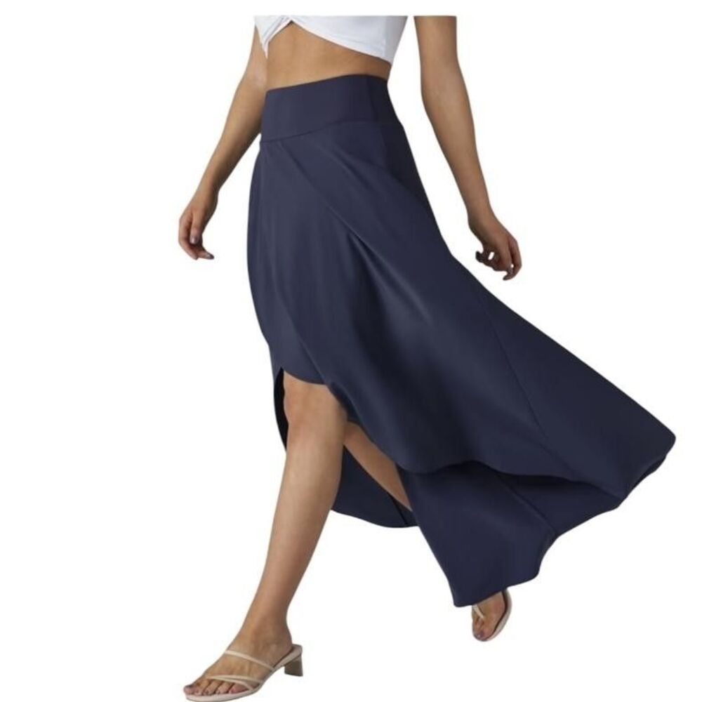 Halara Wrap Skirt Women's Small Blue Hi Low Maxi Built In Shorts Resort Cruise - Picture 8 of 13